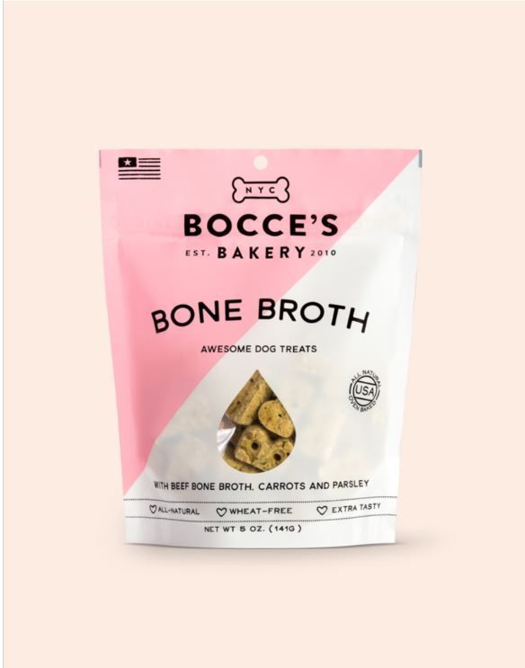 A bag of bocce 's bone broth dog treats