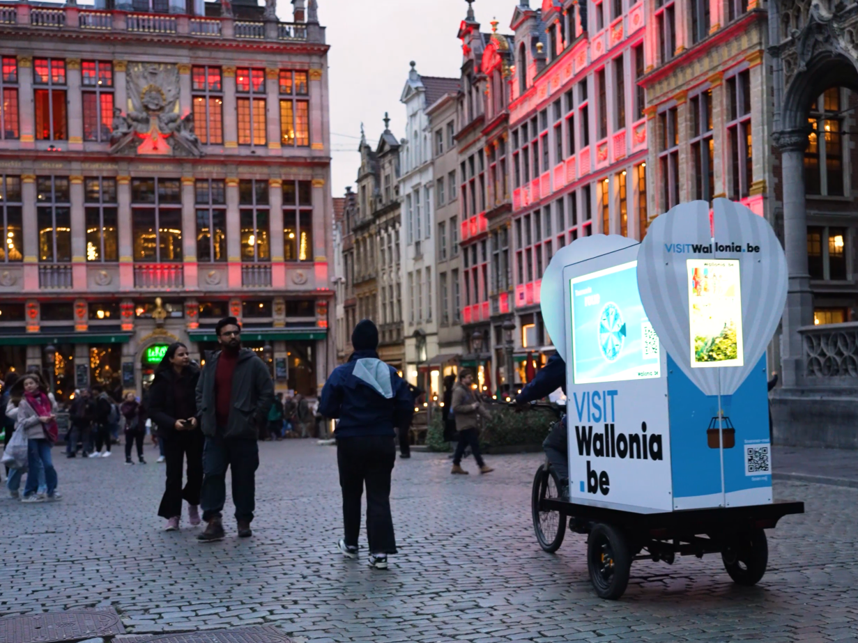 Les vélos EYE SCREEN sur la grand place de Bruxelles durant les plaisirs d'hiver ! 
