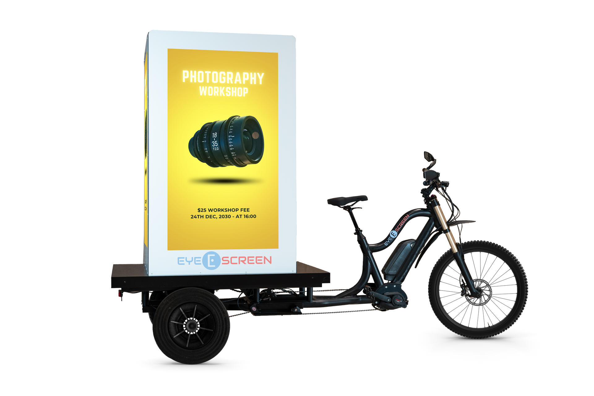 LaSemo festival - vélos publicitaires avec écrans - Campagne de dooh et street marketing