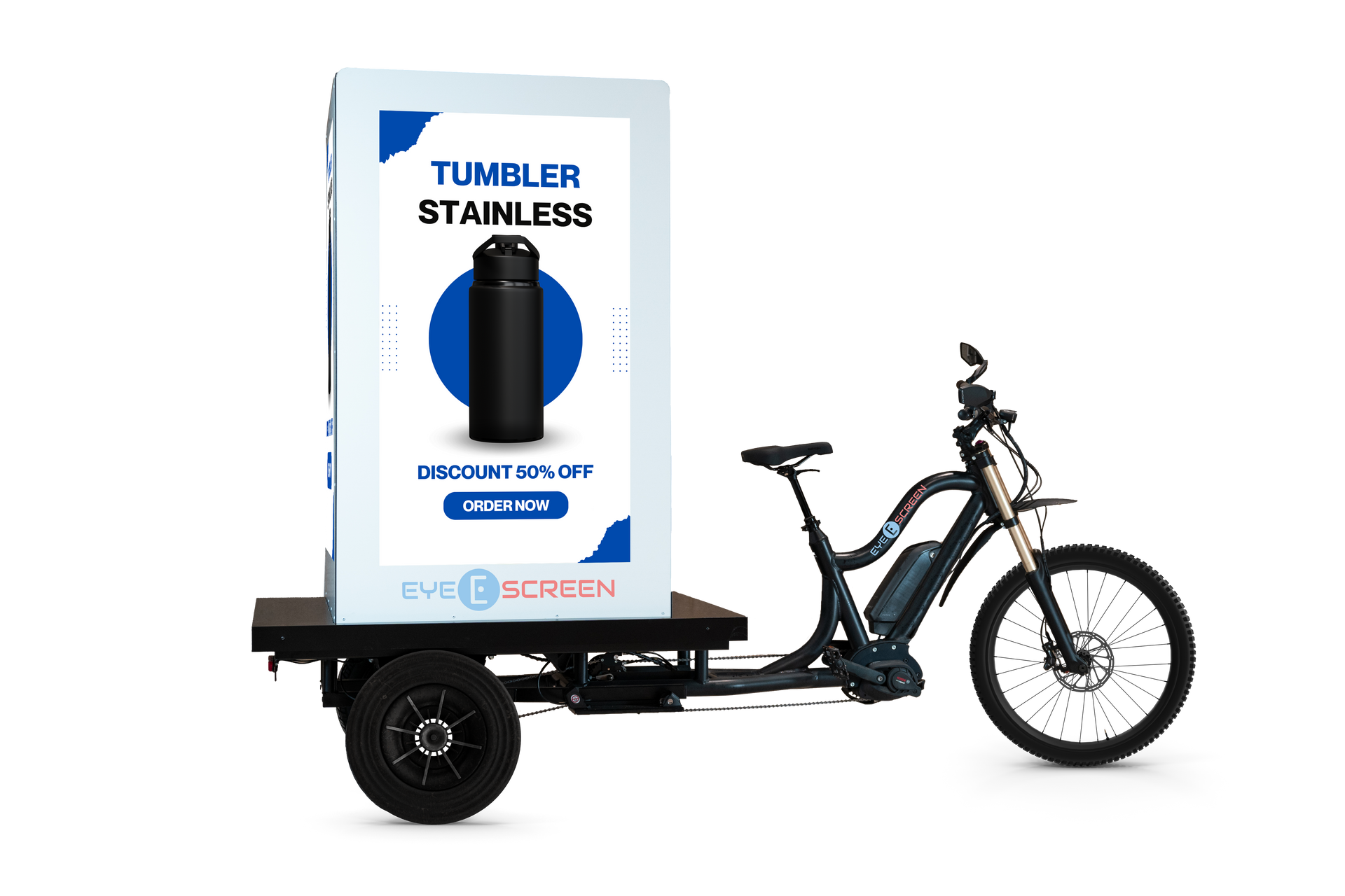 LaSemo festival - vélos publicitaires avec écrans - diffuser une vidéo promotionnelle