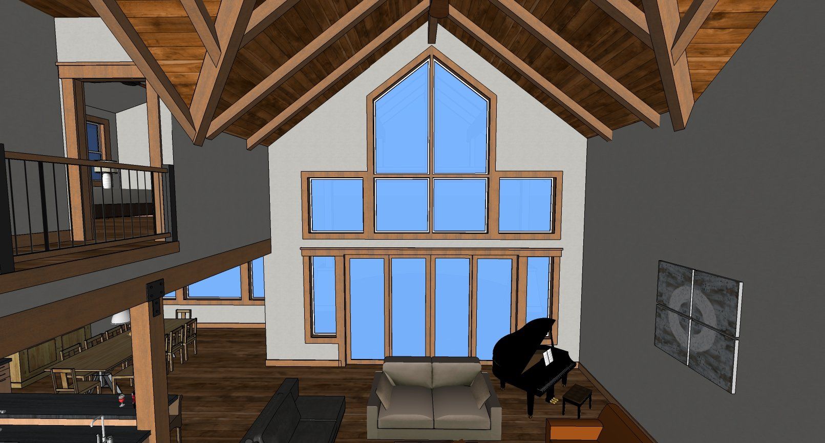 3D Lake House Windows
