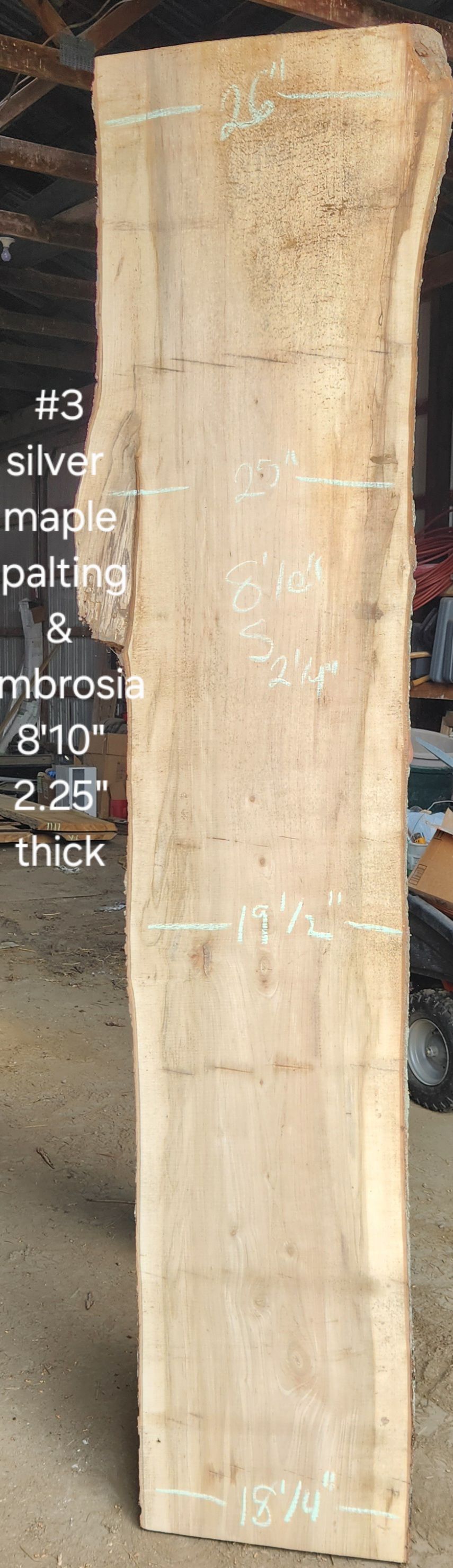 A large piece of wood is sitting on the ground in a room.