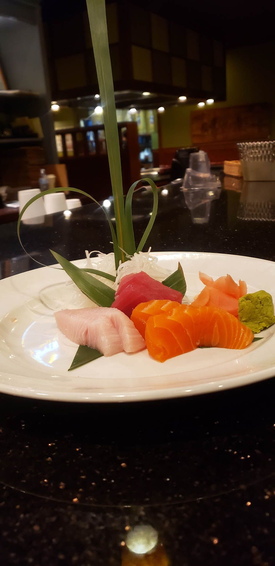 A close up of a plate of food on a table.