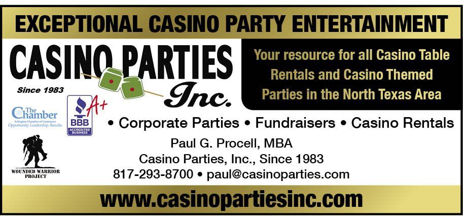 An advertisement for exceptional casino party entertainment