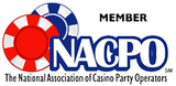 The nacpo logo is a member of the national association of casino party operators.