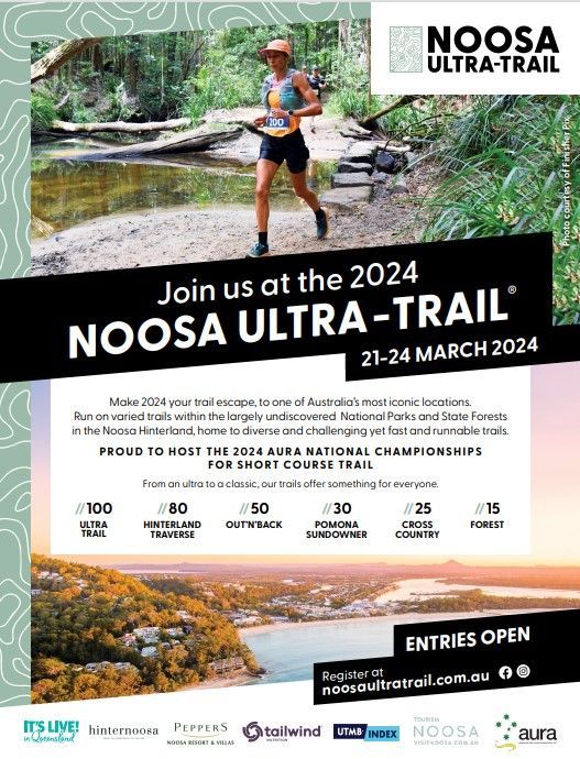 Now in its 3rd year the Noosa Ultra-Trail® has fast become one of Australia’s most popular events with 6 different distances, 3 starting locations and a range of lifestyle activities of offer. The 80km and 100km courses meander through 5 national parks and state forests and take runners into hinterland townships. to add to the unique nature of the event the 25km and 30km are both ‘point to point’. With modest elevation changes all distances are highly runnable which will appeal to those who love to run !!