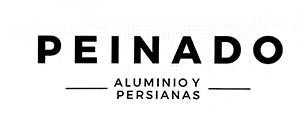 A black and white logo for peinado aluminio y persianas