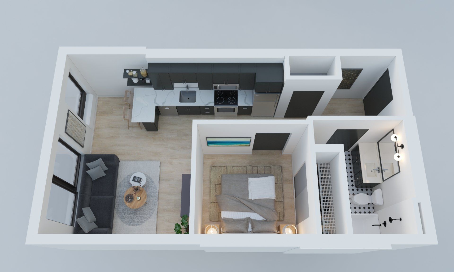 Moore 1 bedroom floor plan