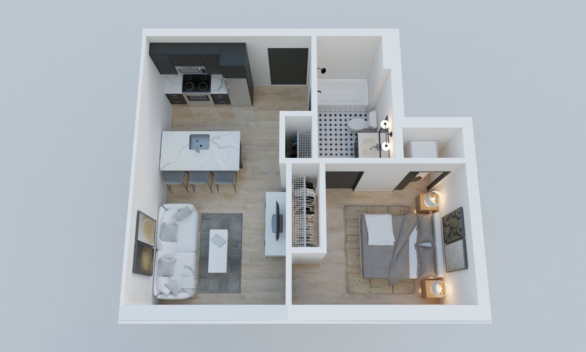 Close one bedroom floorplan