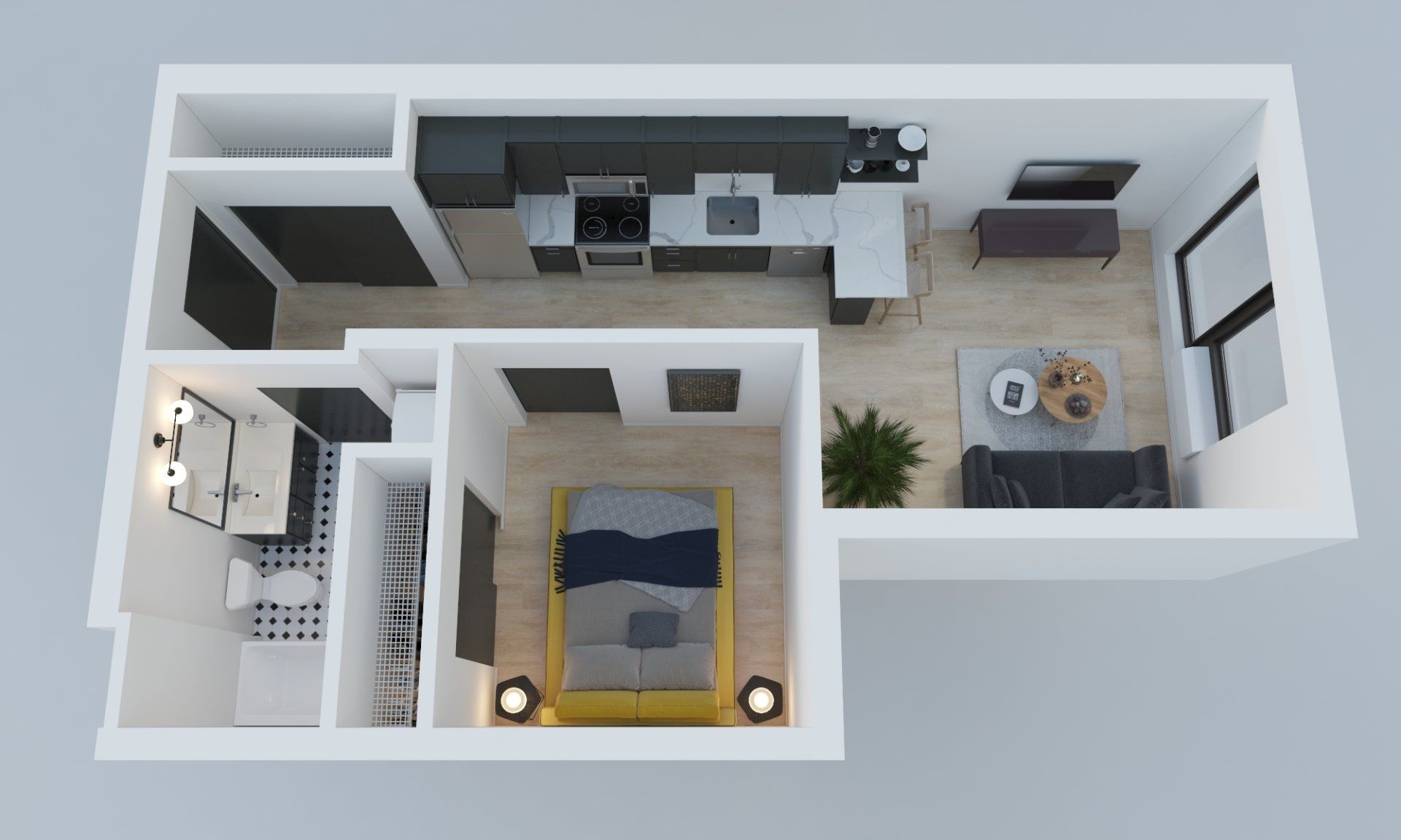 Bly 1 bedroom floor plan