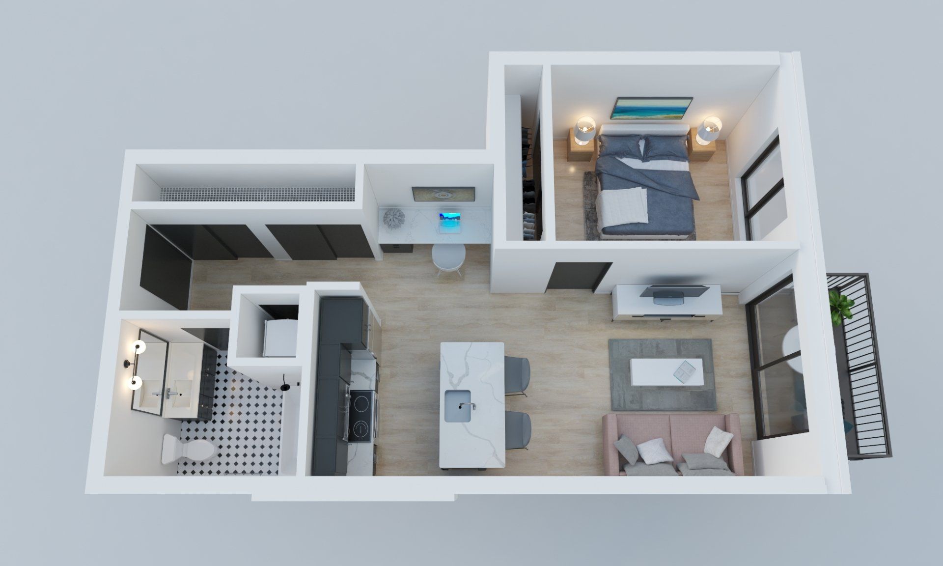 Lewis 1 bedroom floor plan