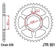 Achterkettingwiel / achtertandwiel	jtr501.46	,46B0496