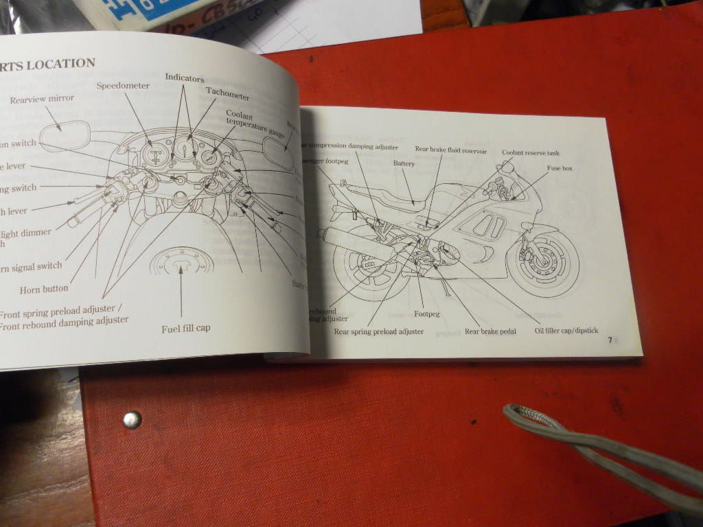 manuel du conducteur ,owners manual , fahrer handbuch ,  Cbr600f printed in1995		00x37-mal-6100 , 37mal610	including wiring diagram