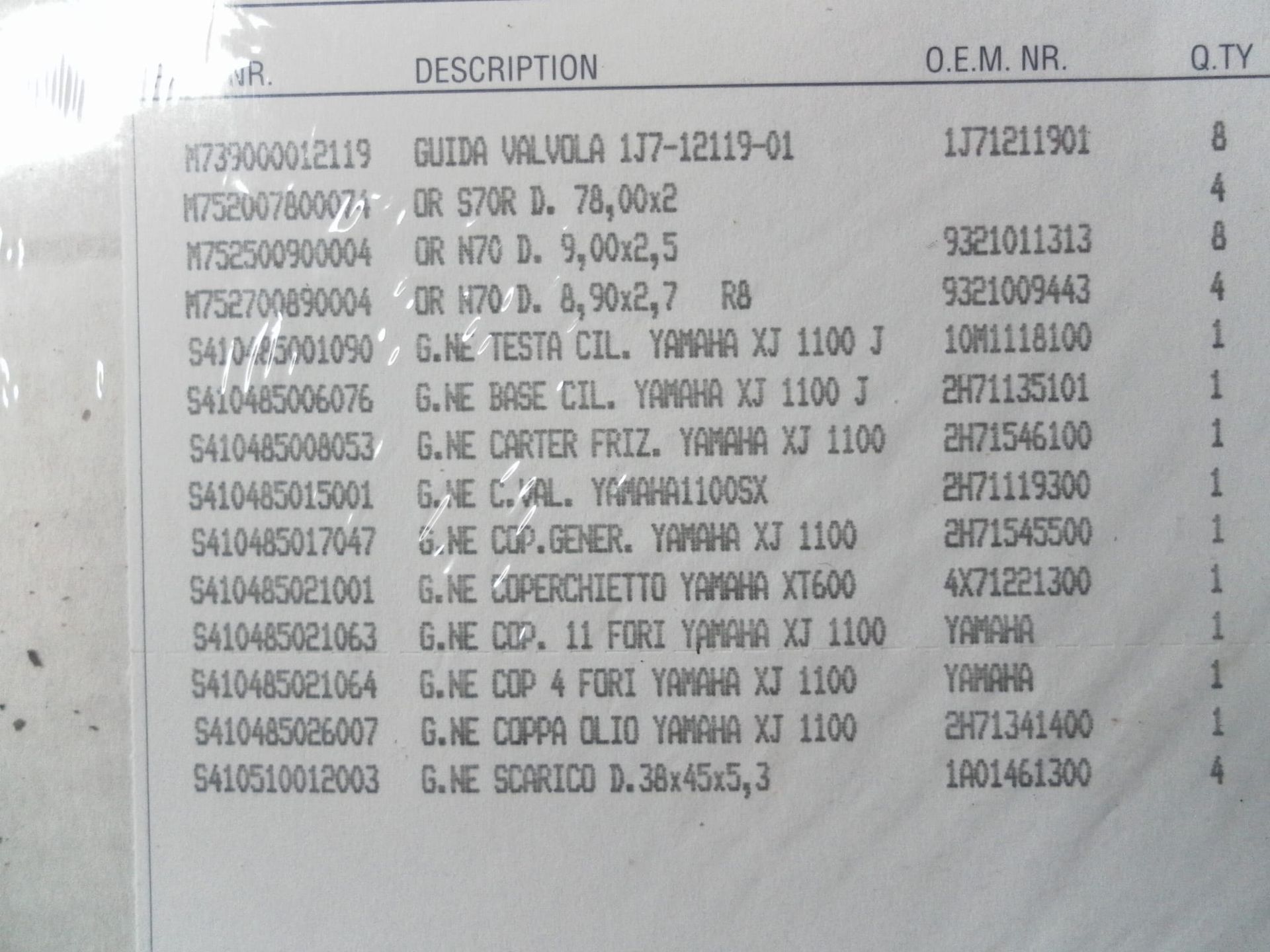koppakking voetpakking kleppendekselpakking 2x blokdekselpakking XJ100