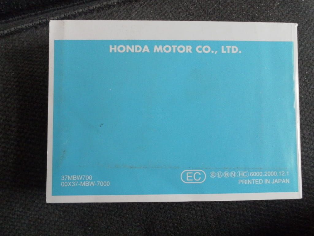 manuel du conducteur ,owners manual , fahrer handbuch , Cbr600fs cbr600f4i 		00x37-mbw-7000 , 37mbw700including wiring diagram (1)