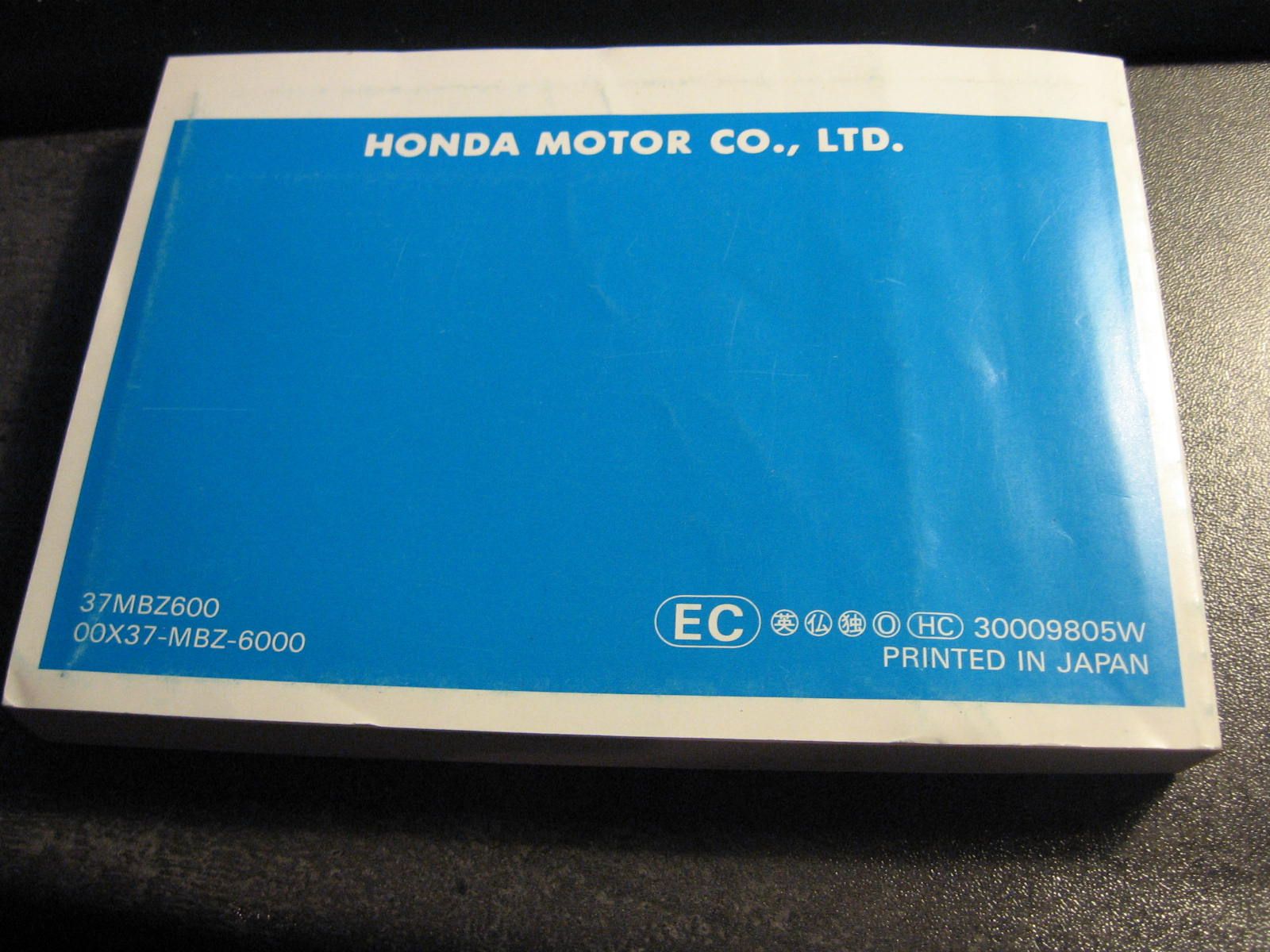 manuel du conducteur ,owners manual , fahrer handbuch	Cb600f printed in1997		00x37-mbz-6000 , 37mbz600	including wiring diagram , als nieuw , kaft sporen van vervoeren