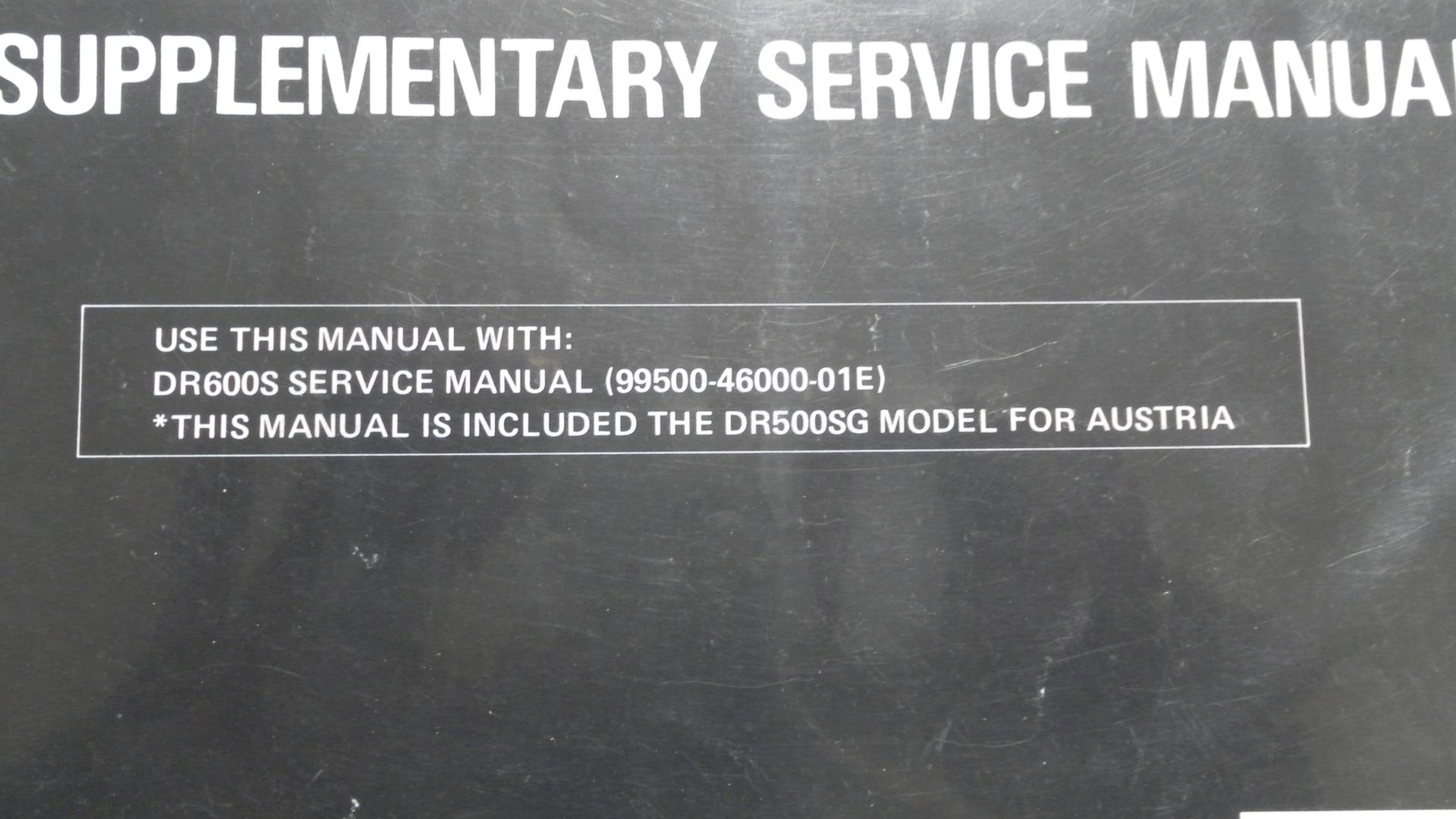 Supplementary service manual , werkplaatshandboek 	DR600R/DR500R		99501-45050-01E	aanvulling bij 99500-46001-01E