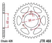 Achterkettingwiel / achtertandwiel	Jtr468.46