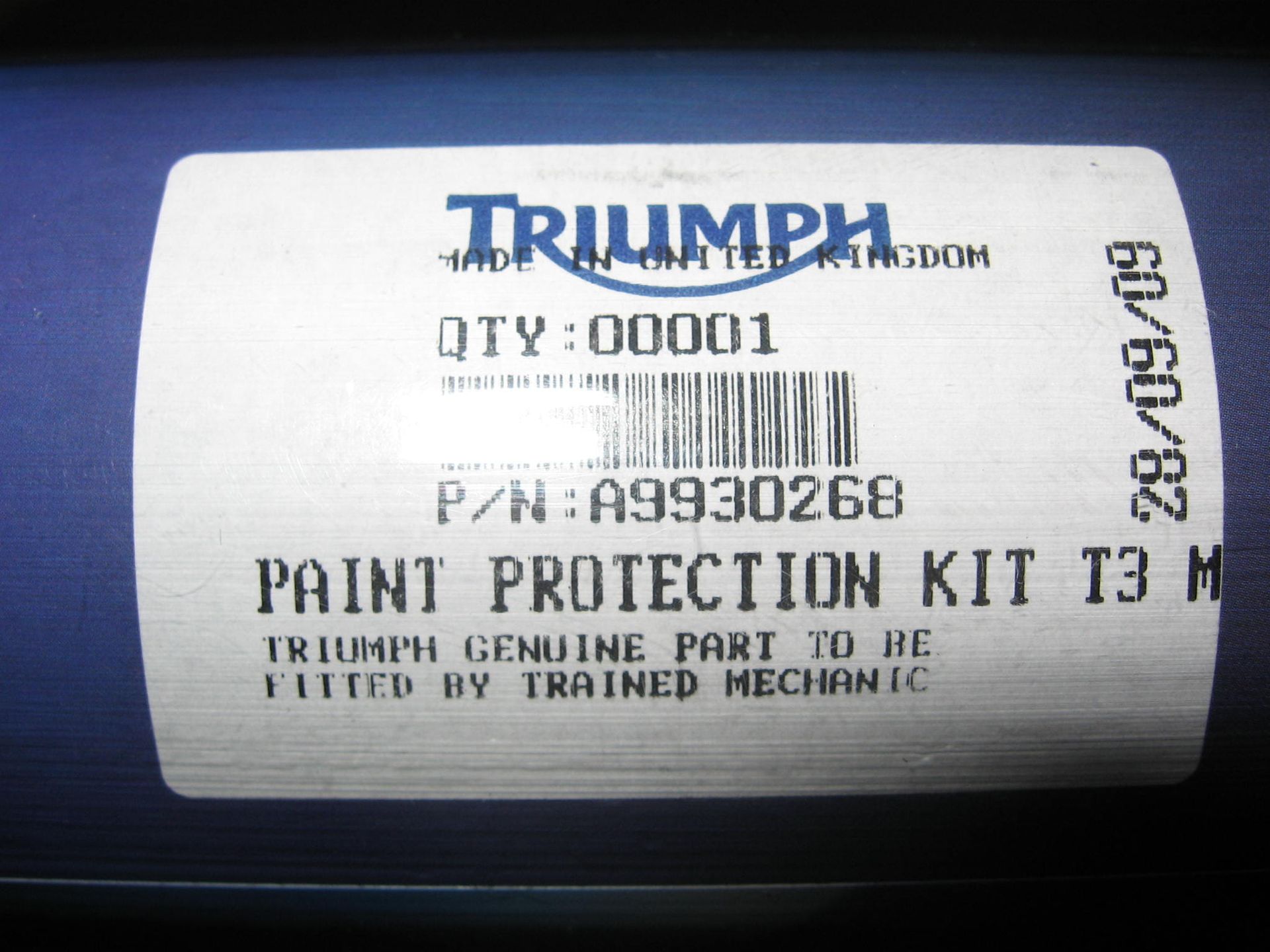 paint protectionkit //  speed triple 1050 vanaf 2005	voor modellen met matte lak			A9930268