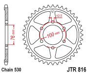 Achterkettingwiel / achtertandwiel	jtr816.46