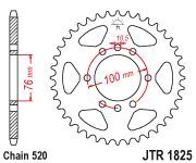 Achterkettingwiel / achtertandwiel	jtr1825.44