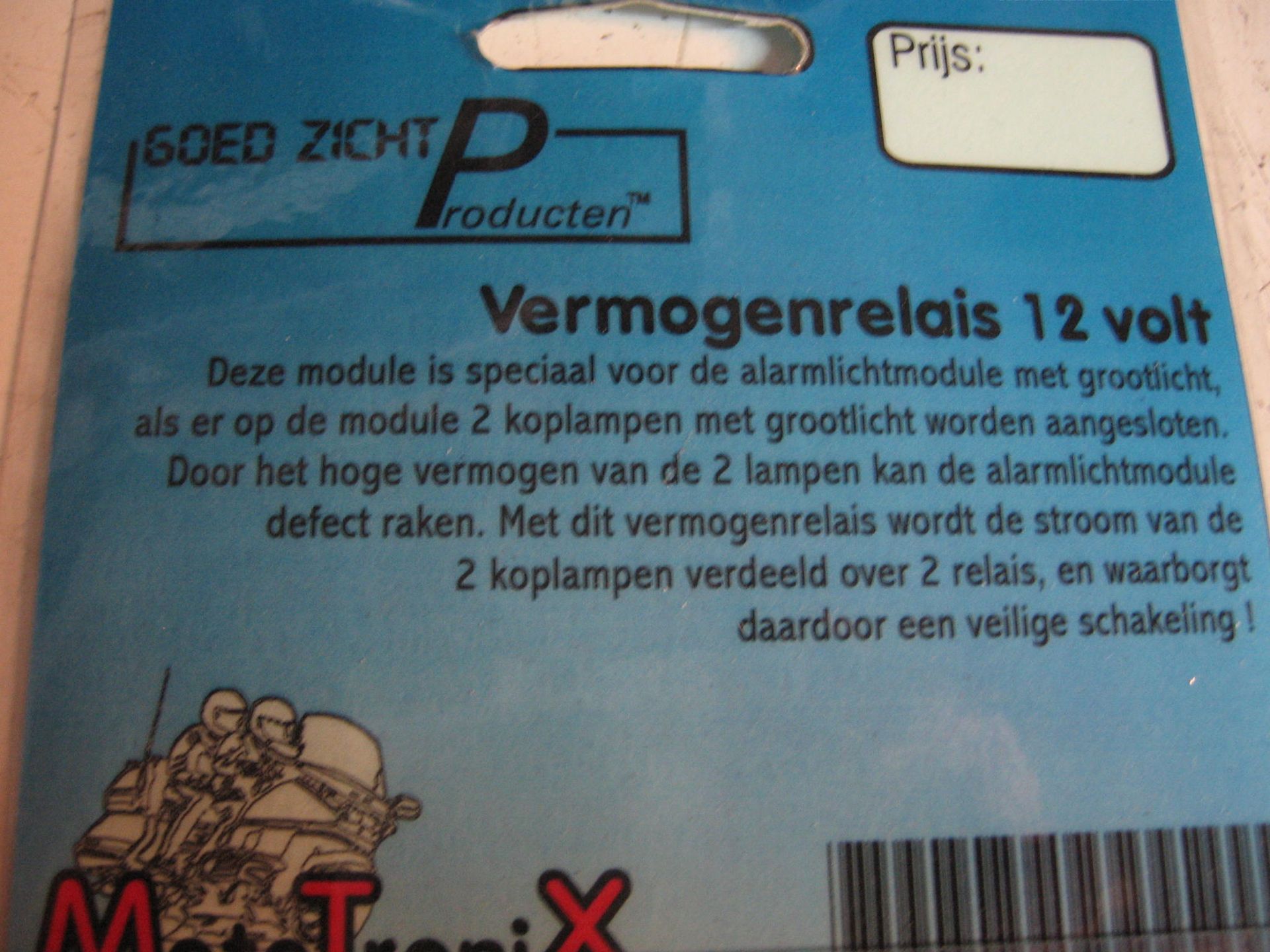 NOS : Vermogensrelais // nodig als op alarmlichtmodule met grootlicht 2 koplampen wilt aansluiten		mototronix	144121108