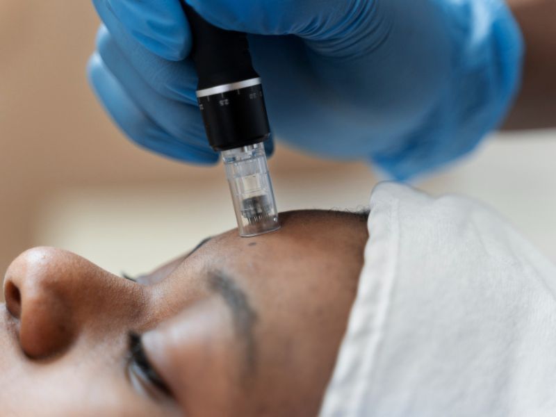 Women getting microneedling