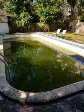Green water in the pool (Before) — heat pumps in Lakeland, FL