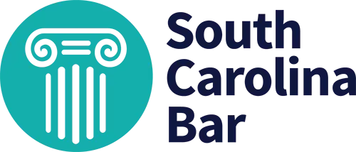 A logo for south carolina bar with a pillar in a blue circle.