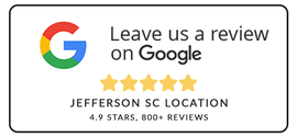 Google review invitation with five gold stars and