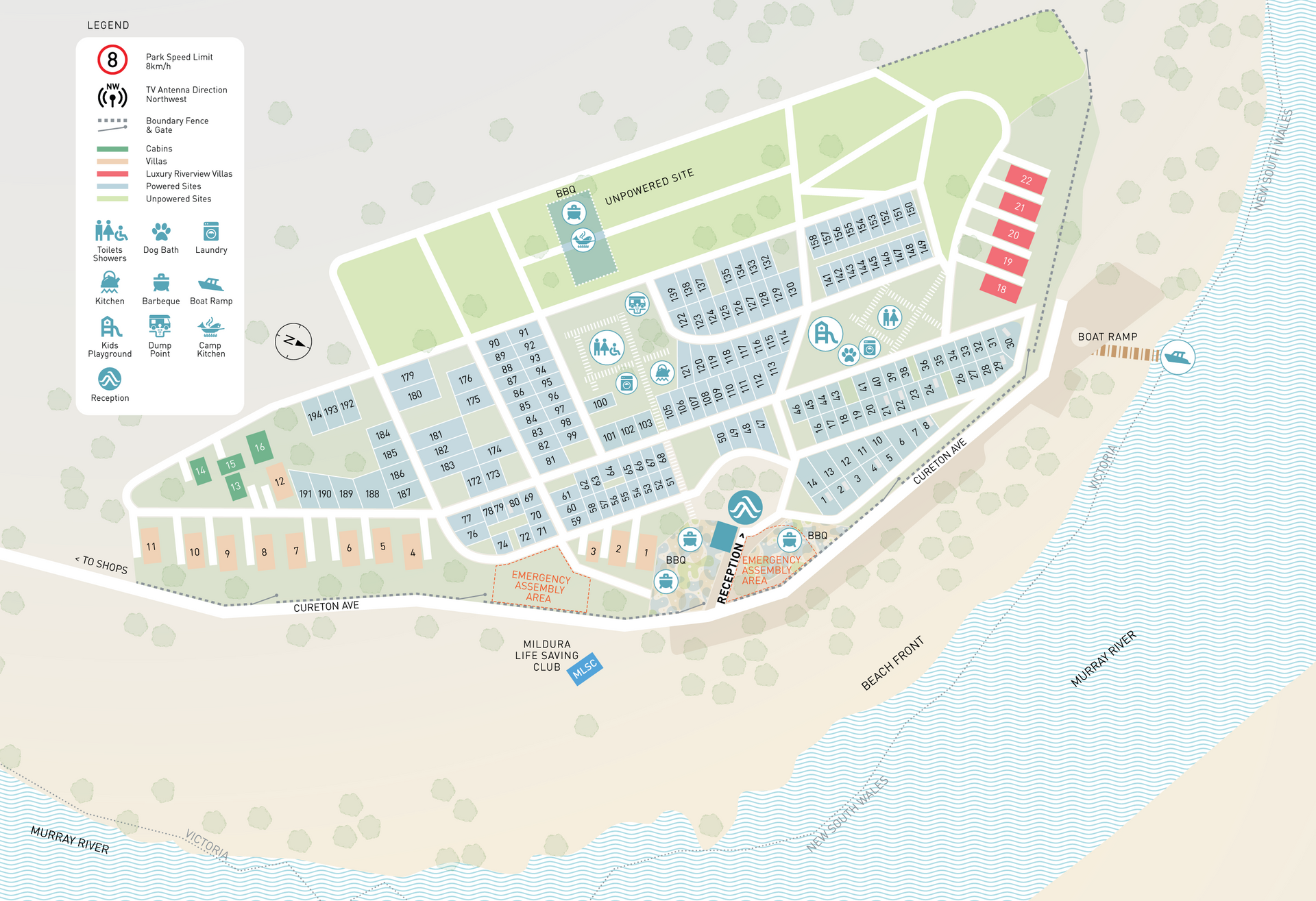 Apex Riverbeach Holiday Park Map