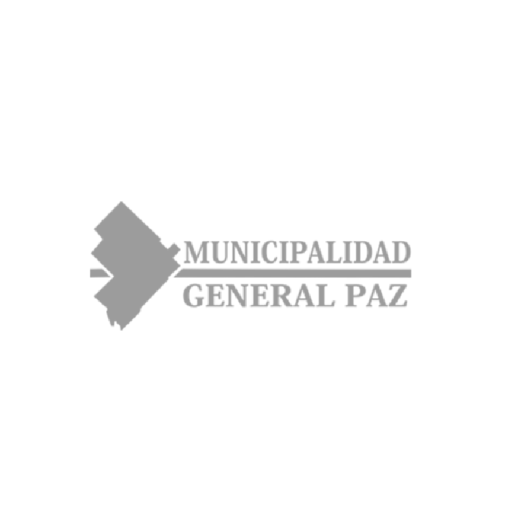 Logotipo del municipio de General Paz, que presenta una silueta de mapa en gris a la izquierda y el nombre en texto gris.