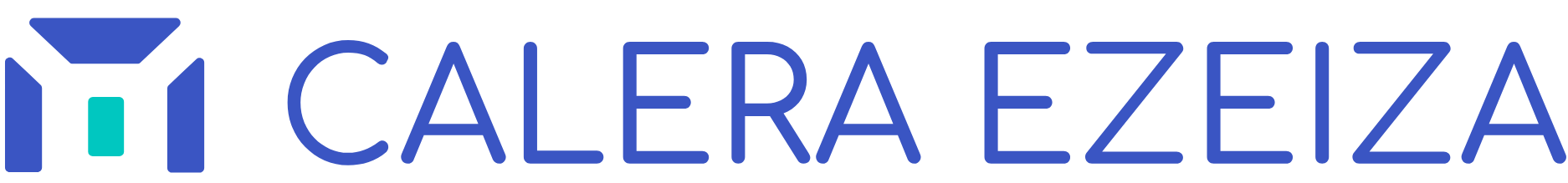 Logotipo que presenta un icono geométrico azul a la izquierda del texto