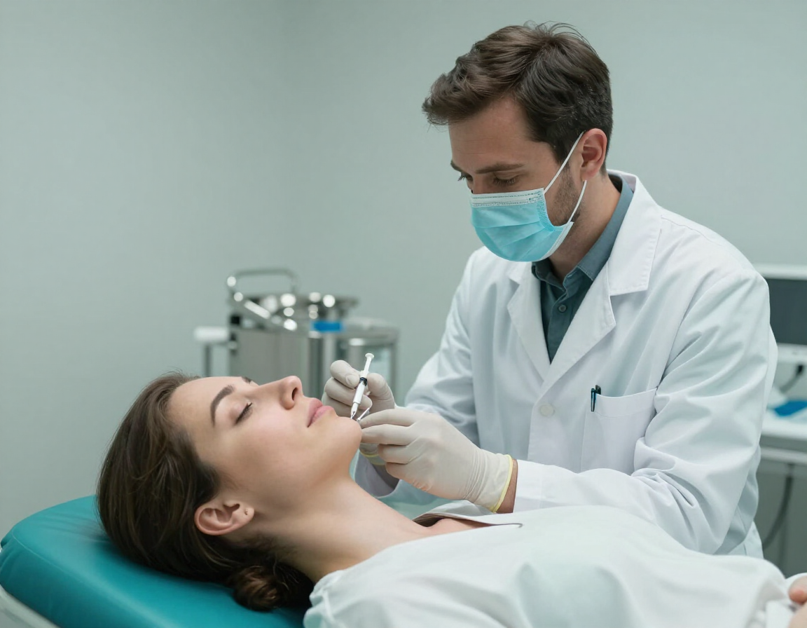 Injectable procedure being performed