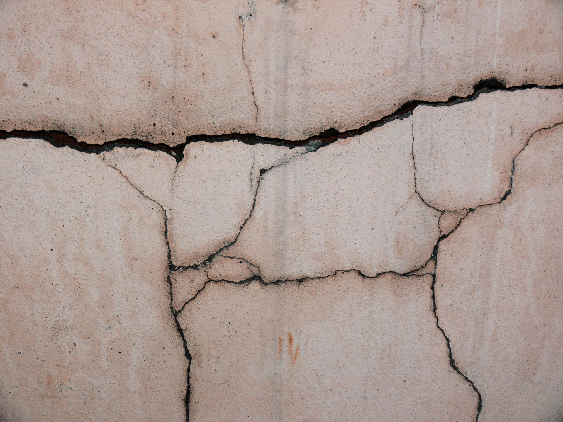Concrete showing wear and tear.