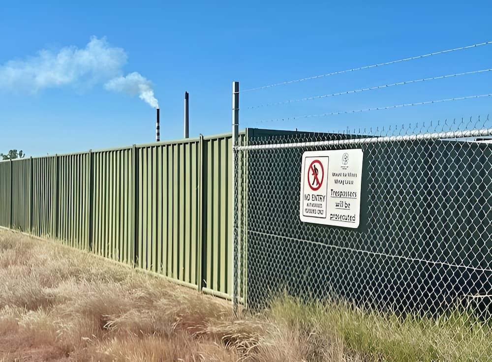 A Chain Link Fence With A Sign On It — PH Davie in Mount Isa, QLD