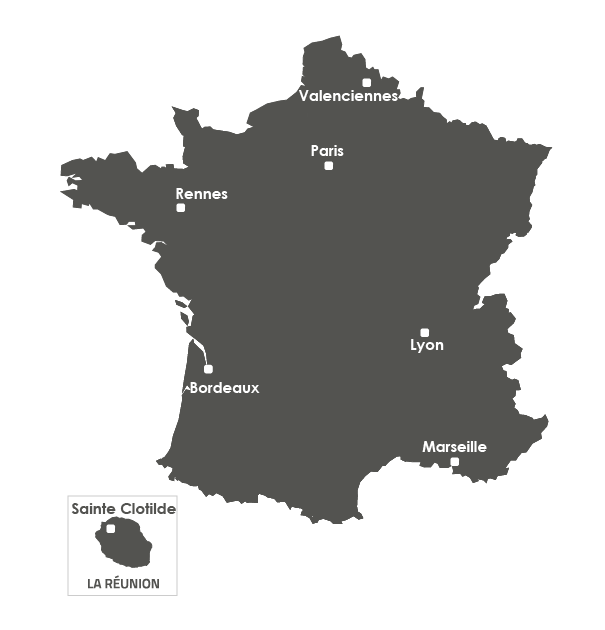 Carte de France avec les CFA Ducretet