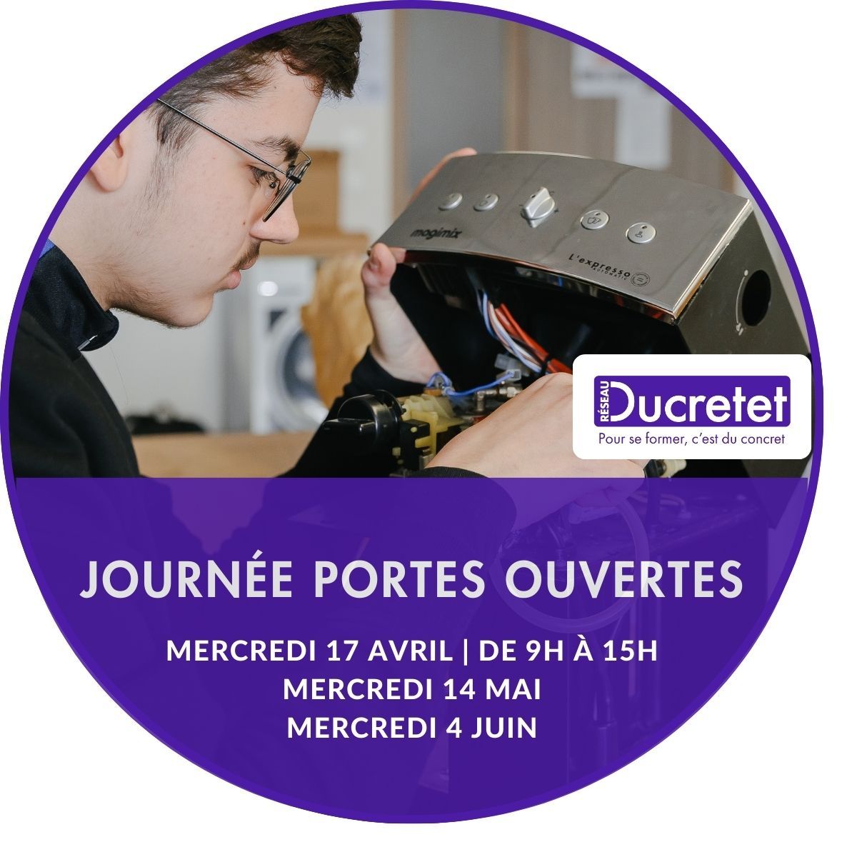 An advertisement for journee portes ouvertes on mercredi 15 mars