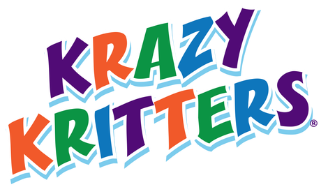 A colorful logo for krazzy kritters on a white background