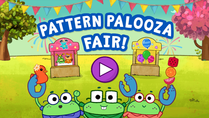 A cartoon of three frogs standing next to each other at a fair.