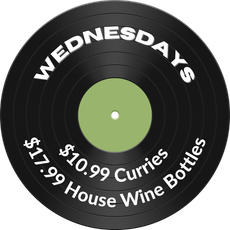 $10.99 Curries and $17.99 Wine Bottles Wednesdays