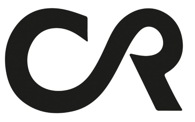 Logotipo negro con letras entrelazadas 