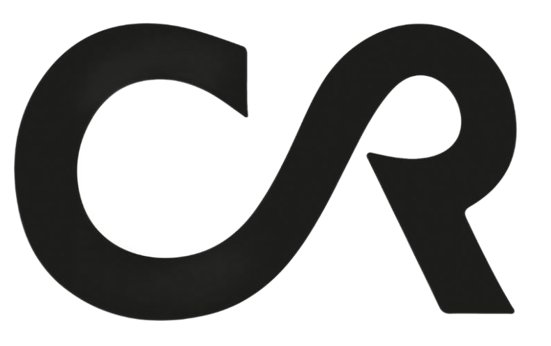 Logotipo negro con letras entrelazadas 