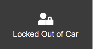 A sign that says locked out of car on it