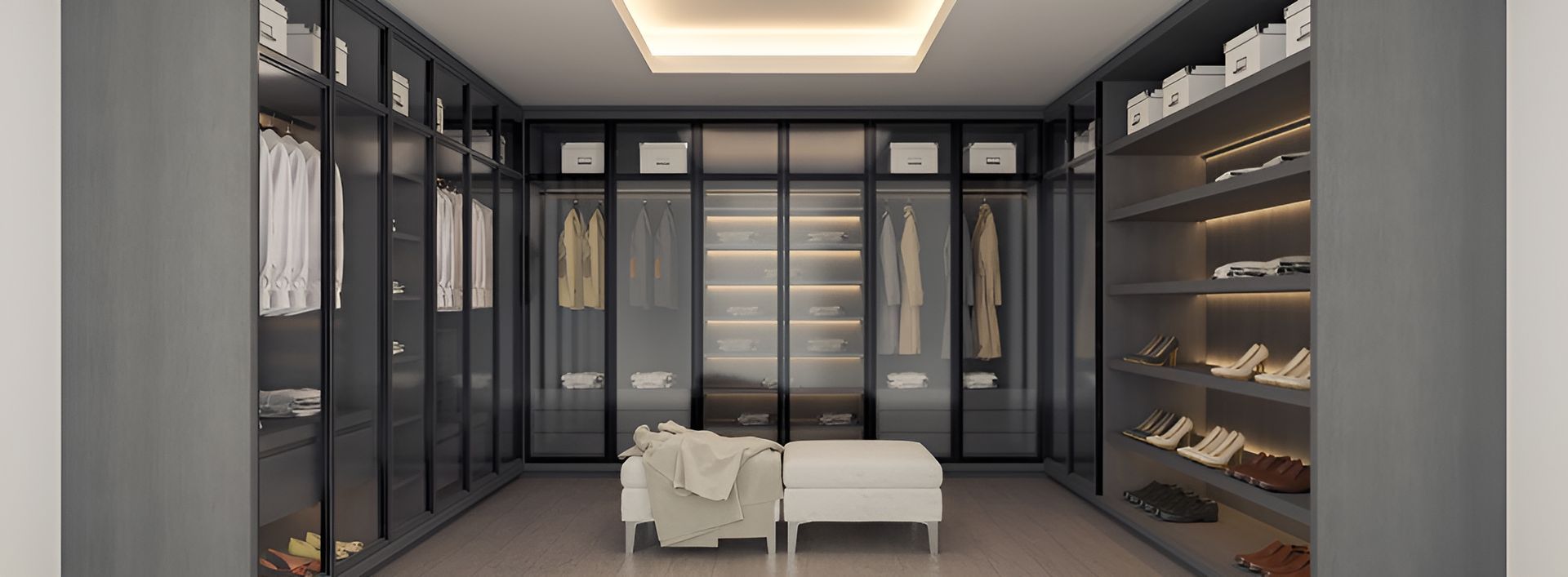 A Walk In Closet Filled With Lots Of Clothes And Shoes — Holloway Brothers In Kingscliff, NSW