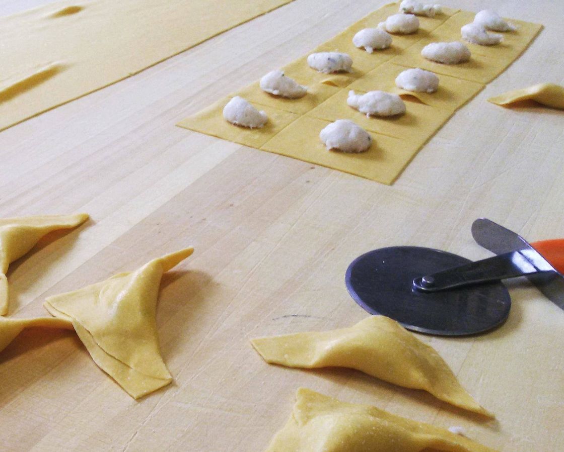working with home-made pasta