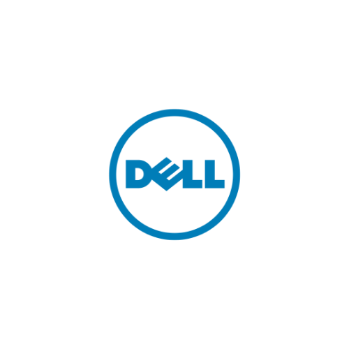A dell logo in a blue circle on a white background