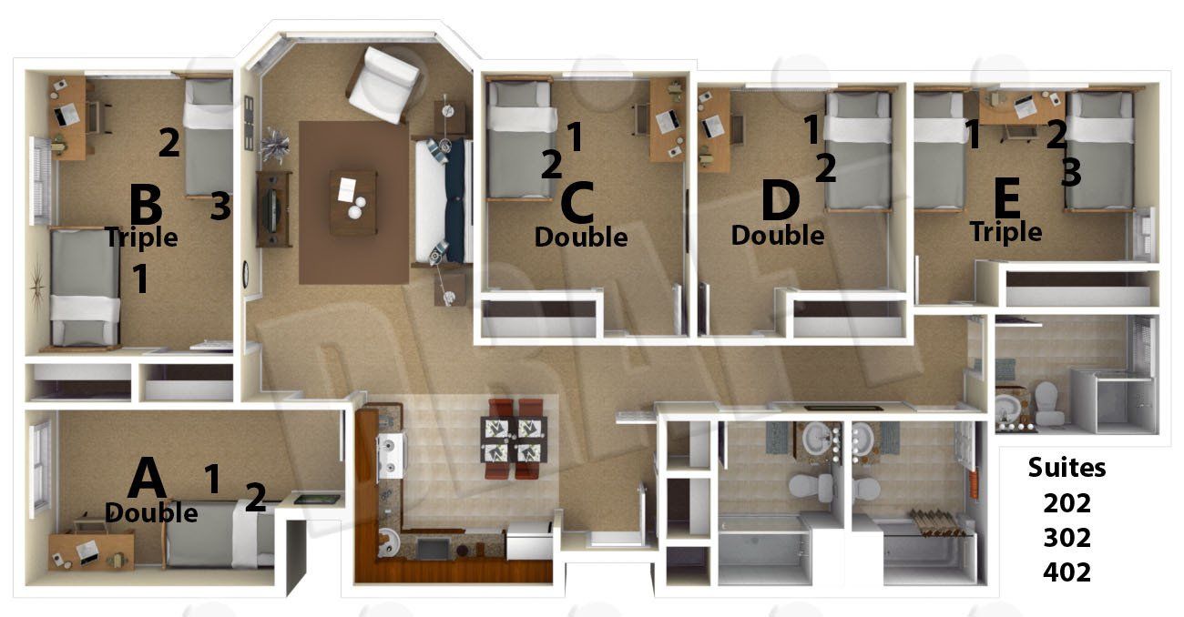 Floor Plan 1, 5 Rooms