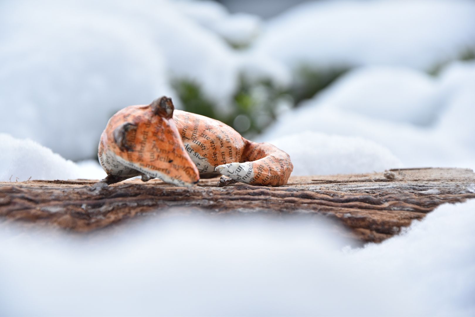 Paper Mache fox figurine