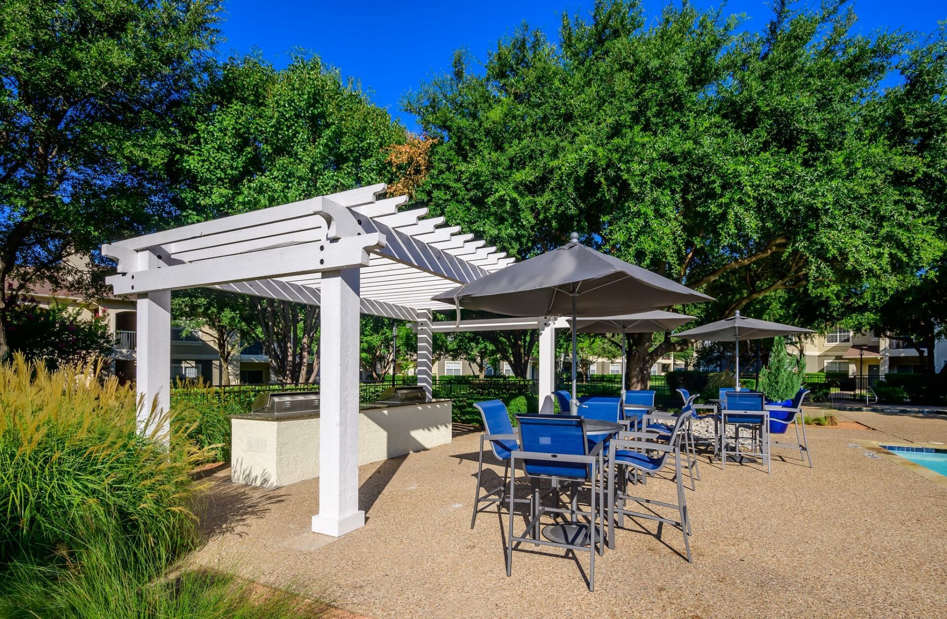 Outdoor Sitting Area by the Pool | 23Hundred at Ridgeview